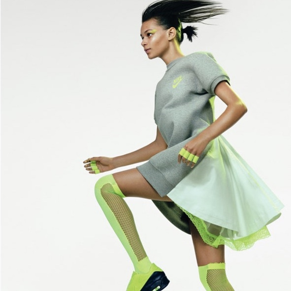 Nike Gray Midi Dress with Neon Accents - Picture 2 of 11